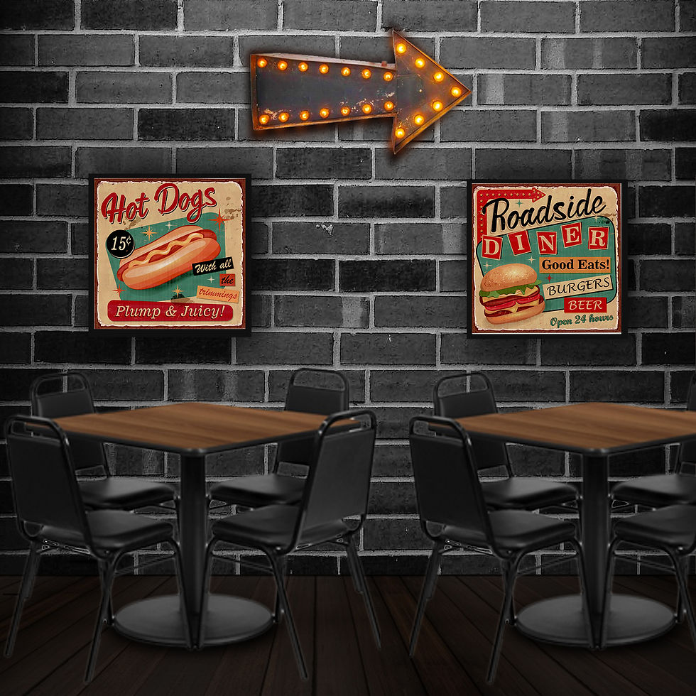 Miniatura: Set Hot Dogs & Hamburguesas (2 Cuadros)