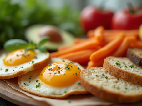 Close-up view of fresh ingredients for a delicious, healthy breakfast