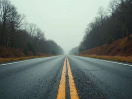 Eye-level view of a solitary road creating a sense of exploration