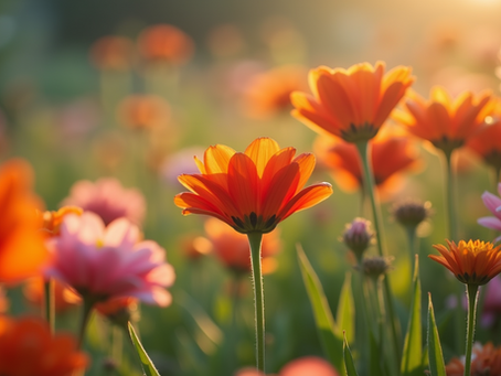 Close-up view of a vibrant flower garden