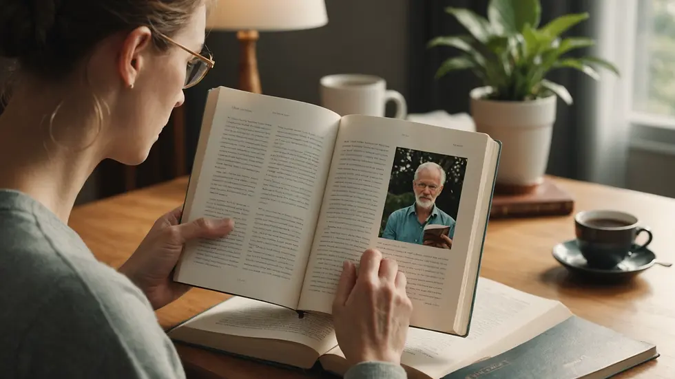 A person reading a book about personal growth