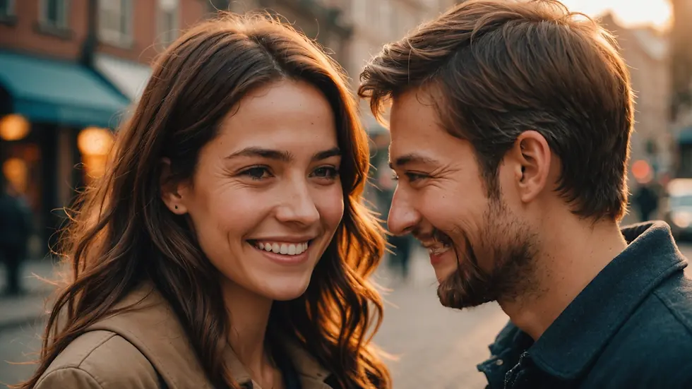 A warm smile exchanged between two people