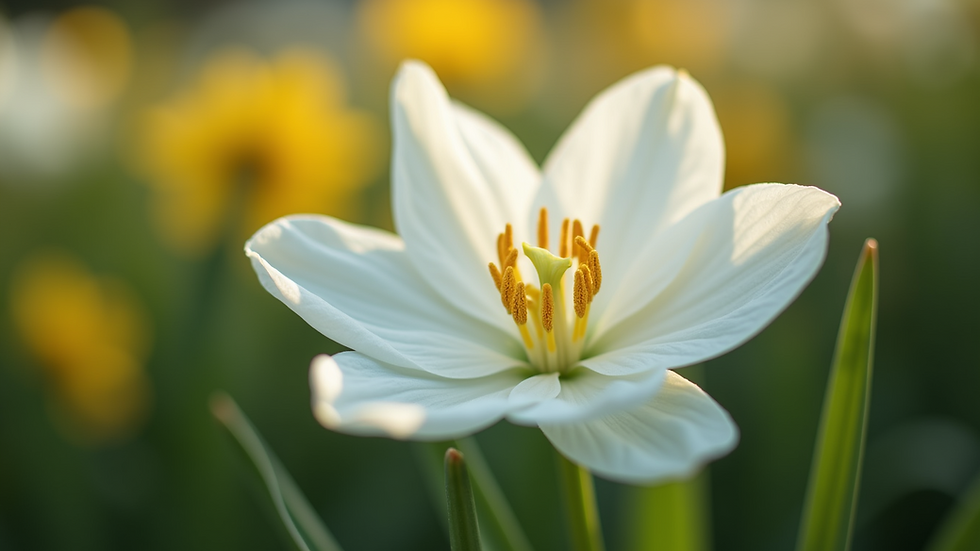 Close-up view of a serene white flower in a garden