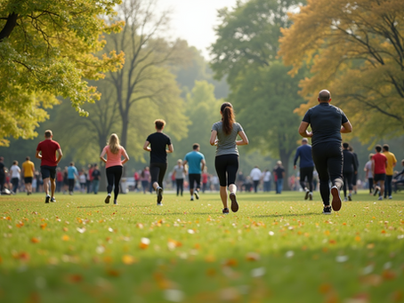 People running in the park