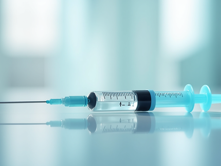 Close-up view of a syringe with Botox solution ready for injection