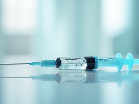 Close-up view of a syringe with Botox solution ready for injection