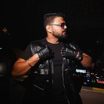 Bass Mafia performing a house, commercial and electronic DJ set at a club or live event in Delhi.