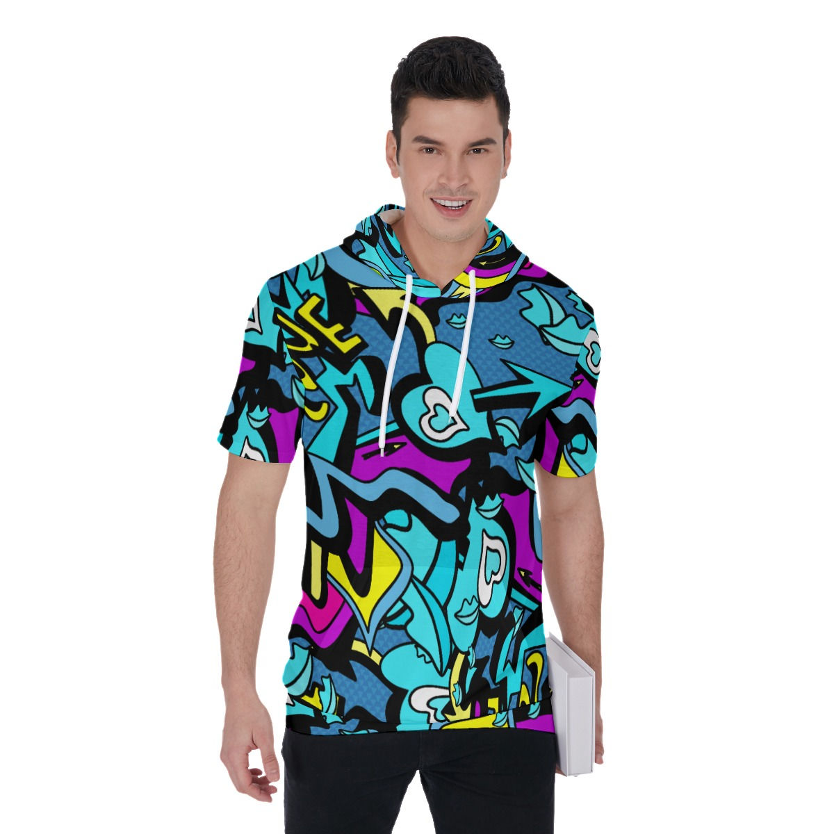 All-Over Print Men's Short Sleeve Hoodie T-Shirt