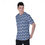Thumbnail: TR2/ T-shirt manche courte col Rond design géométrique bleu