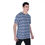 Thumbnail: TR2/ T-shirt manche courte col Rond design géométrique bleu