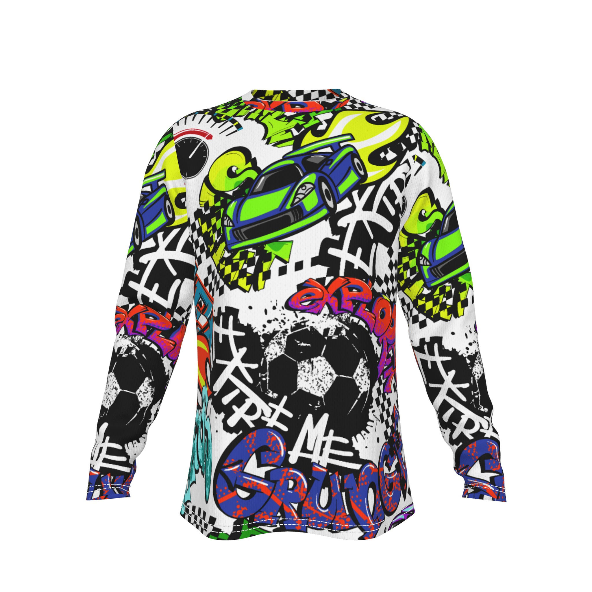 TLM5/ T-shirt manches longues col rond design courses de voitures