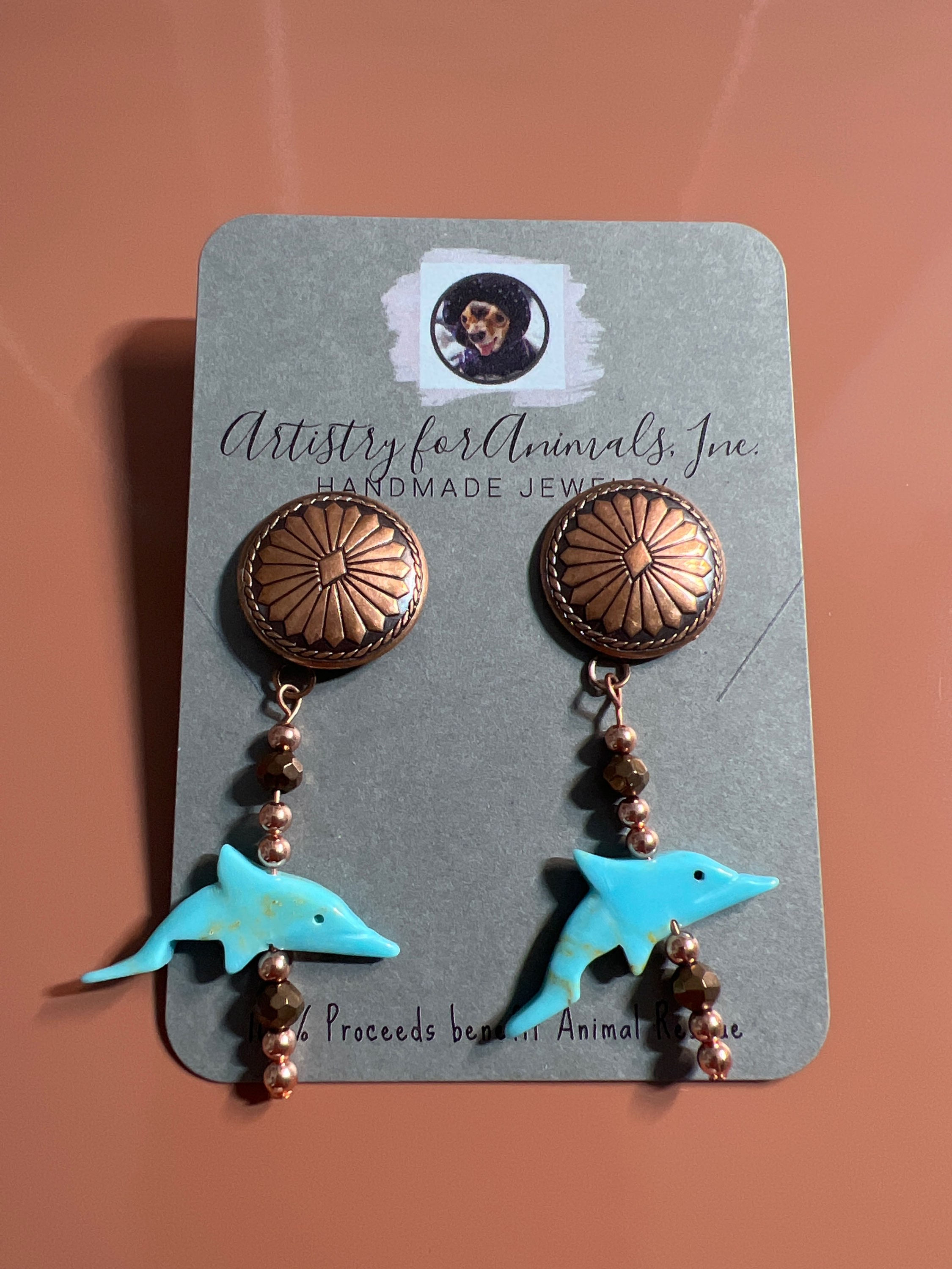 Turquoise and Copper Earrings