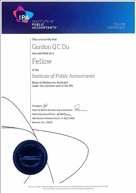 IPA certificate