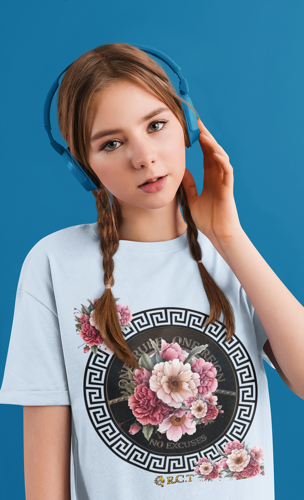 Thumbnail: Reign Floral Graphic T‑Shirt — Vintage Peony Wings Design