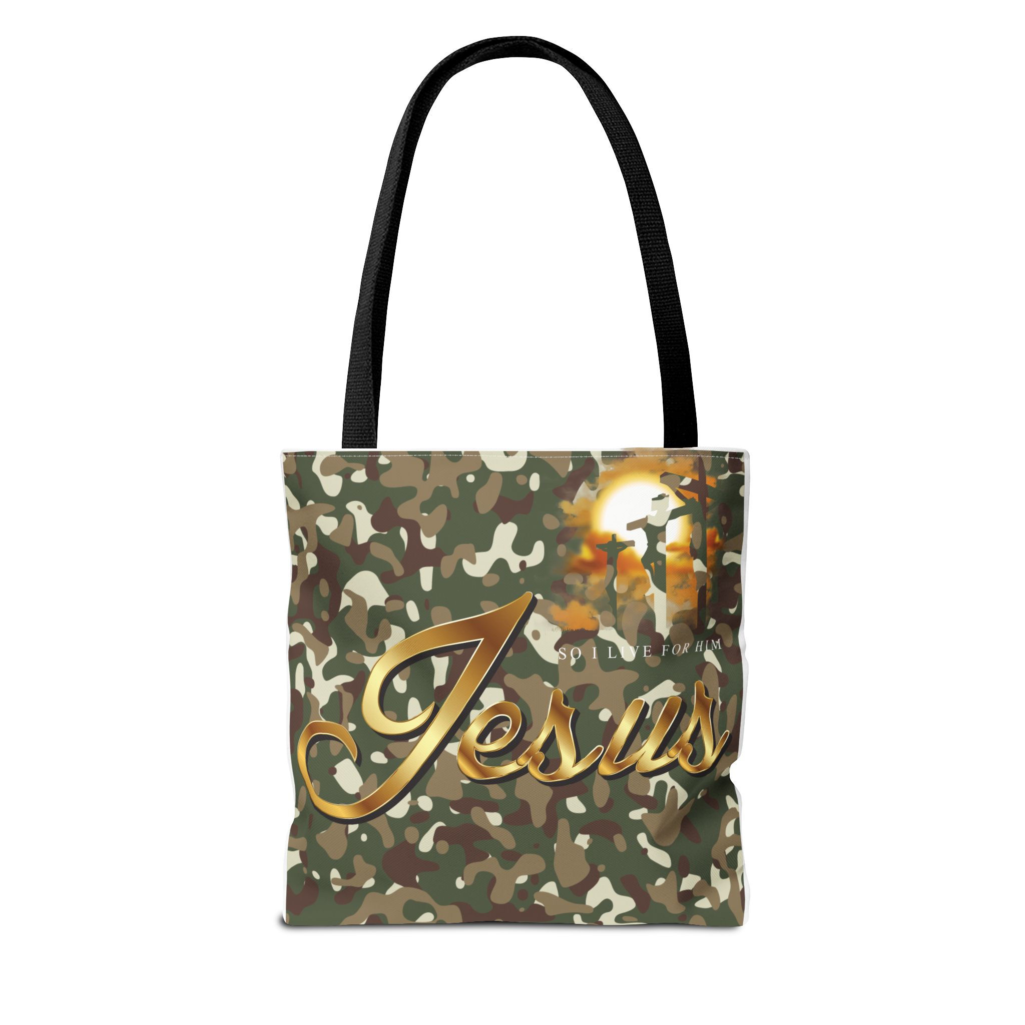 Camouflage Jesus Bag, Christian Carryall Tote, Inspirational Religious Tote Bag