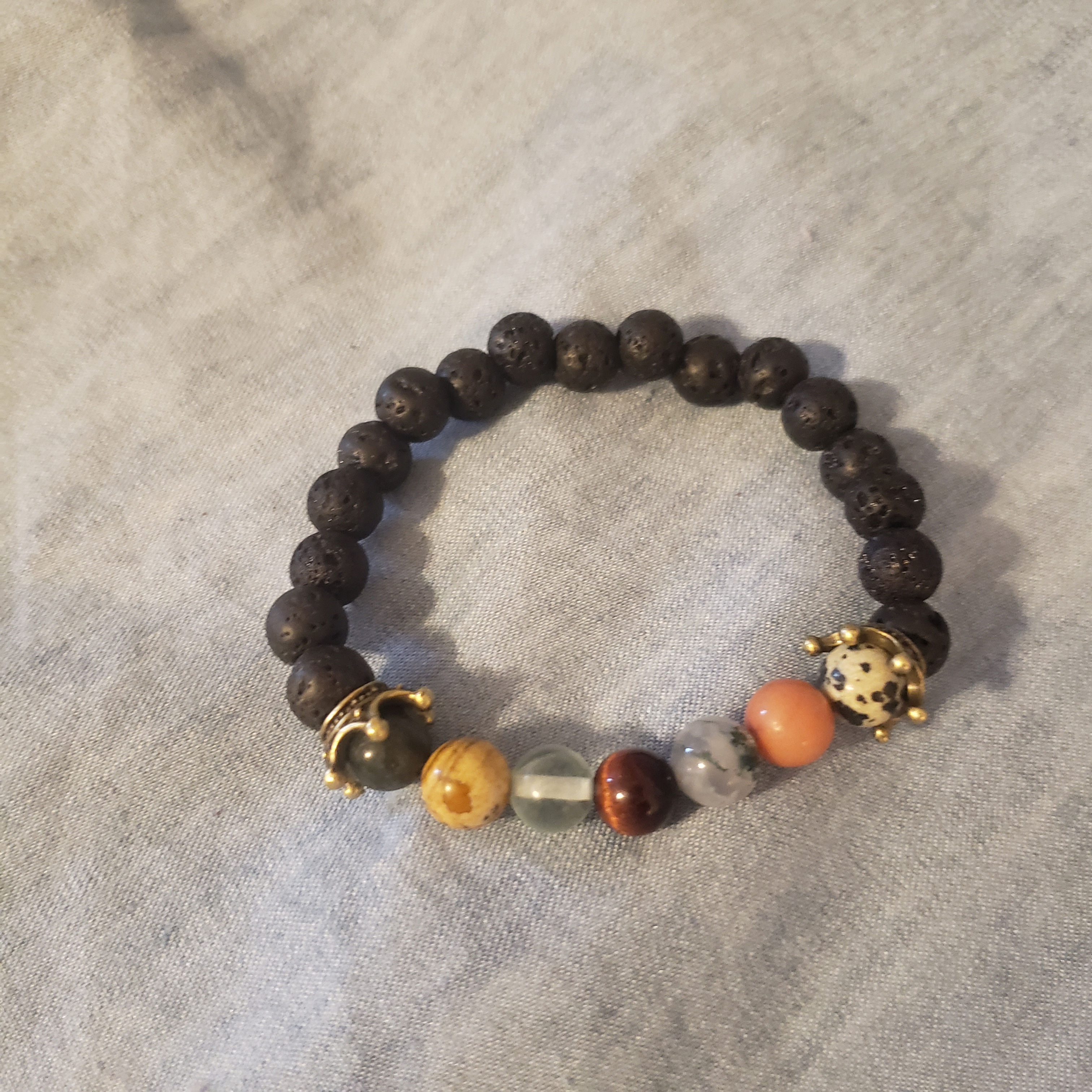 Multi Stone Crown Bracelet 