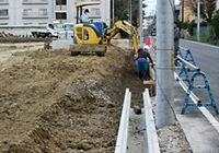 道路側道工事