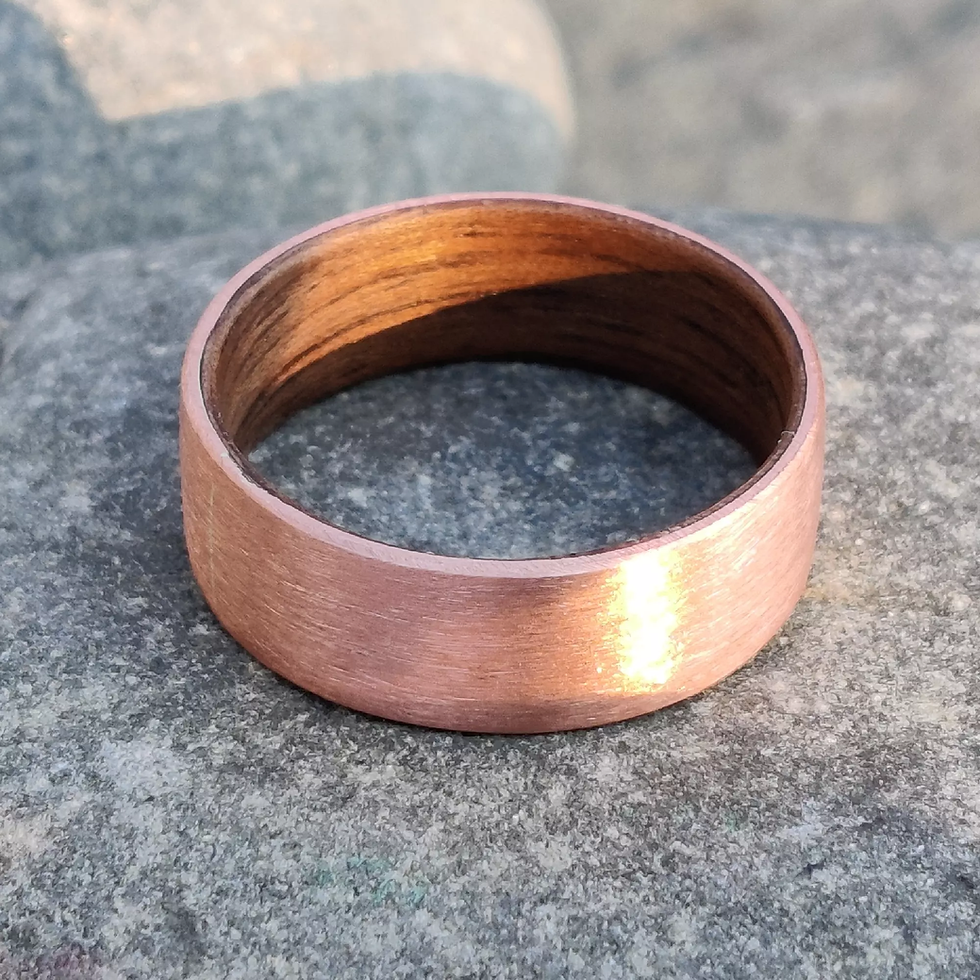 Thumbnail: European Walnut and Brushed Copper Ring