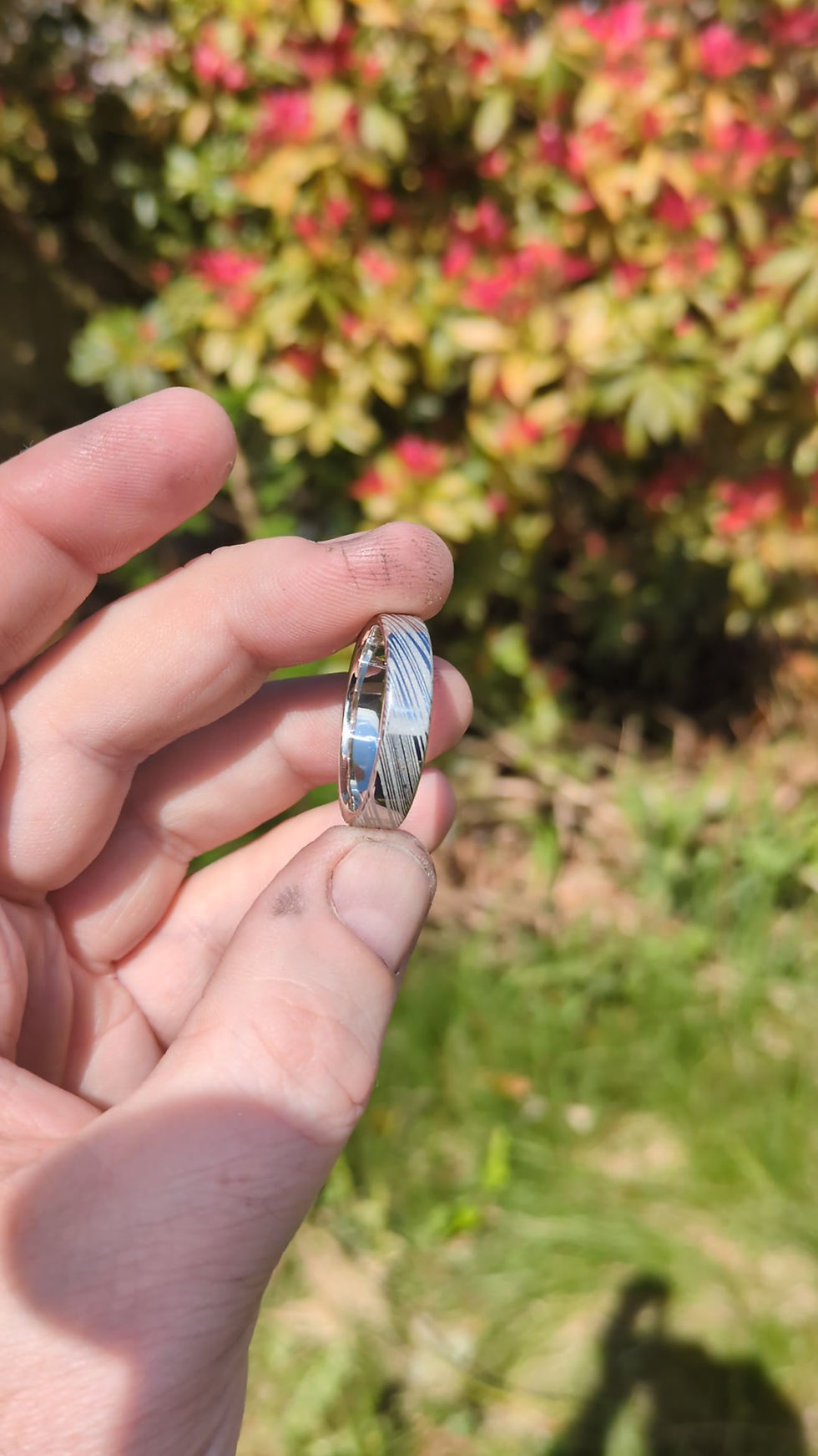 Thumbnail: Stainless Damascus steel ring