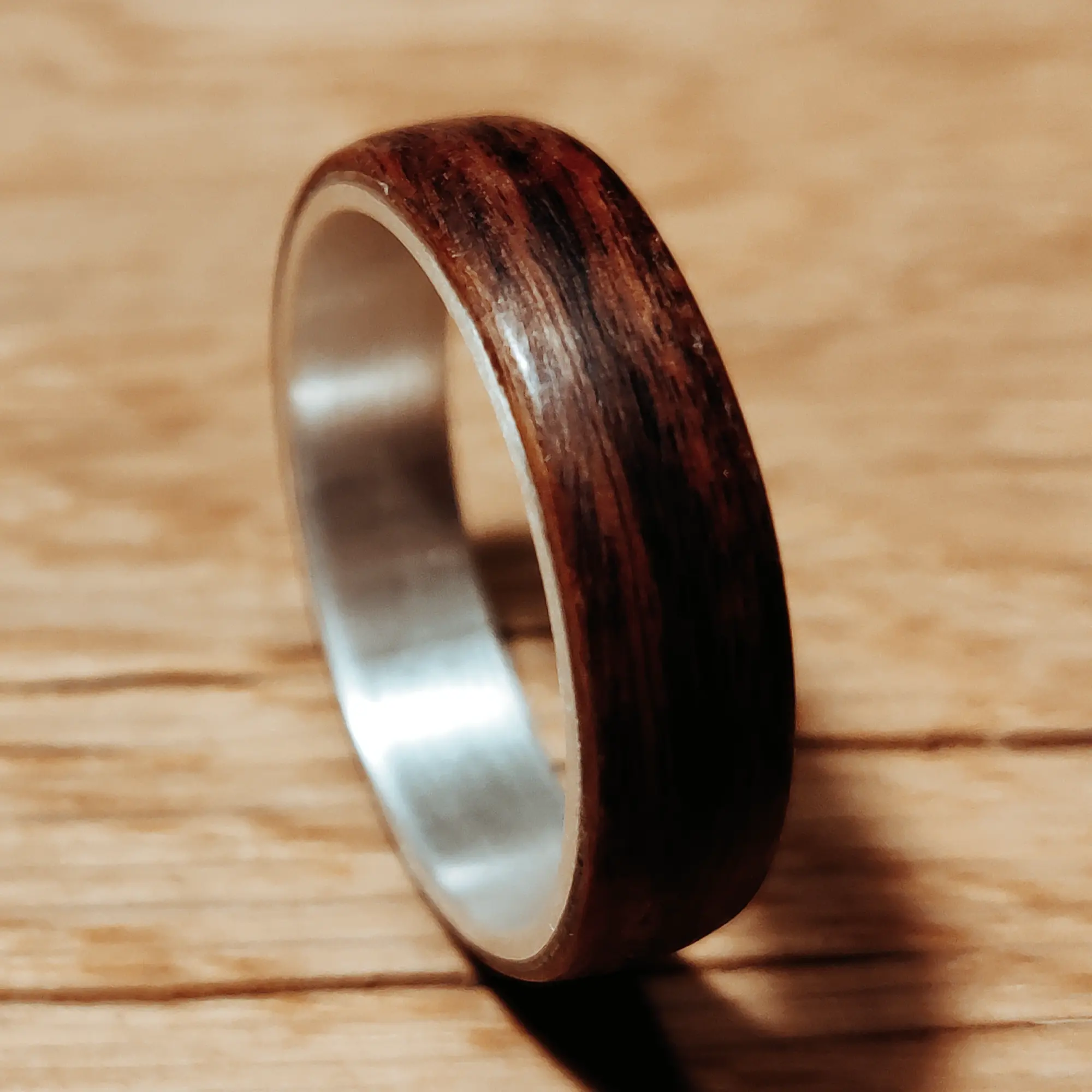 Silver and Santos Rosewood Ring