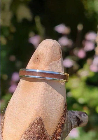 Thumbnail: Silver and Rosewood Inlay Ring