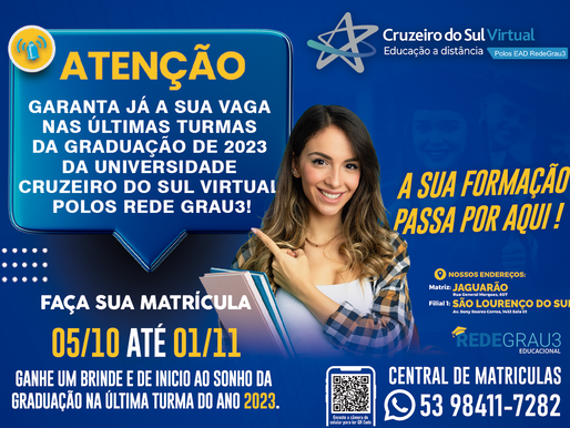REALIZE SUA MATRÍCULA NA FACULDADE CRUZEIRO DO SUL