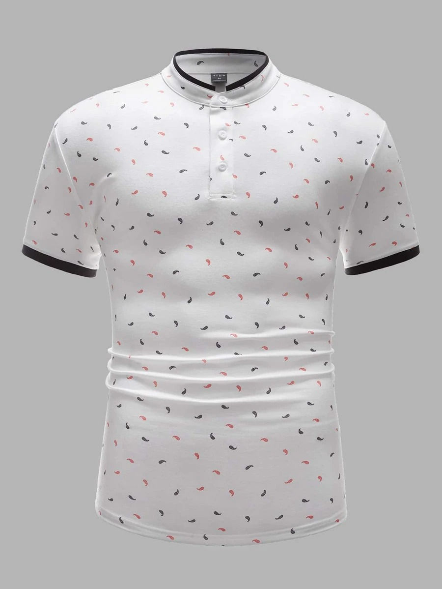 Camisa polo Heavy estampado unido en contraste