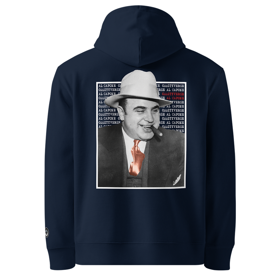 Thumbnail: Back view of Al Capone premium hoodie navy