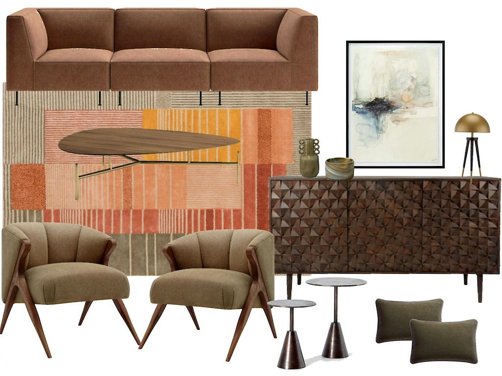 Mid-Century Modern Living Room Est. Budget $9,000