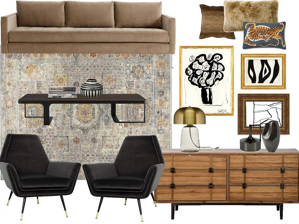 Mid-Century Modern Living Room Est. Budget $12,500