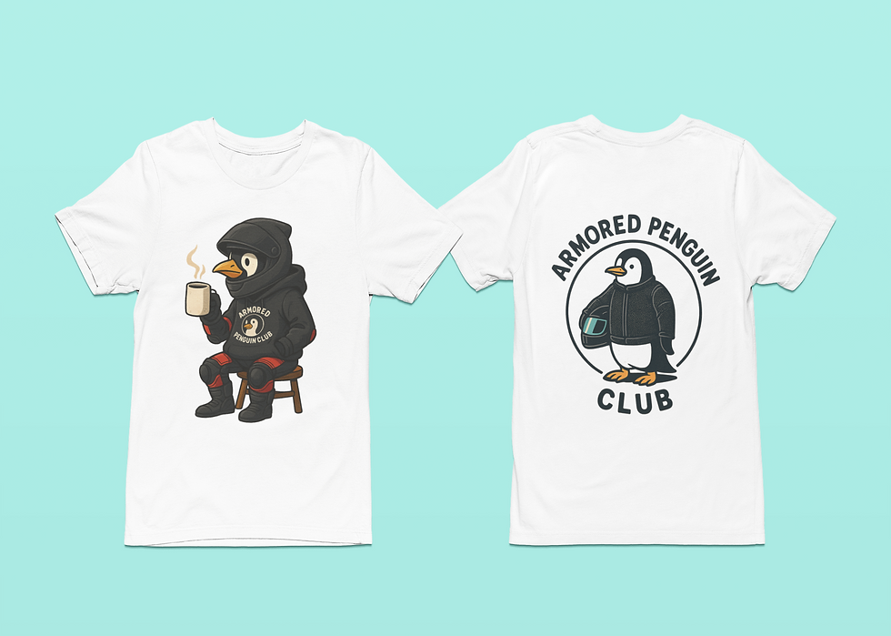 Armored Penguin Club Coffee Shirt