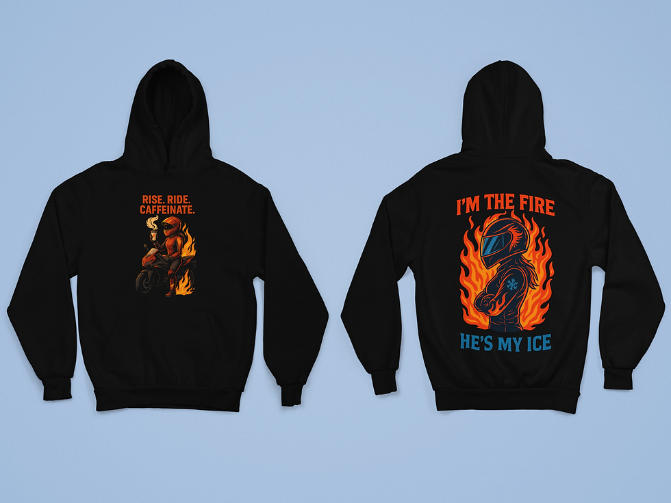 Thumbnail: Couples Coffee Ice and Fire hoodies