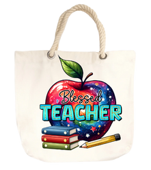 Blessed Teacher Canvas Tote Bag
