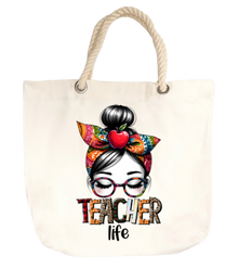 Teacher Life Canvas Tote Bag