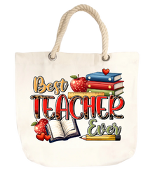 Best Teacher Ever Canvas Tote Bag