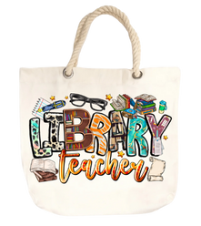 Library Teacher Canvas Tote Bag