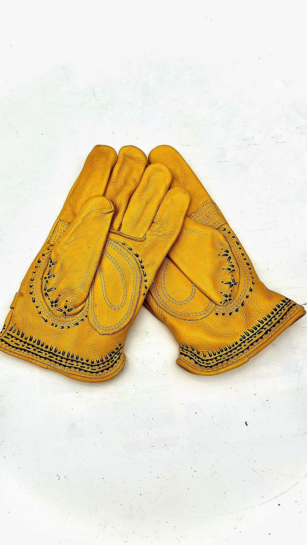 Thumbnail: Leather Work Gloves buds☼ Hand Burned size M (ladies L)