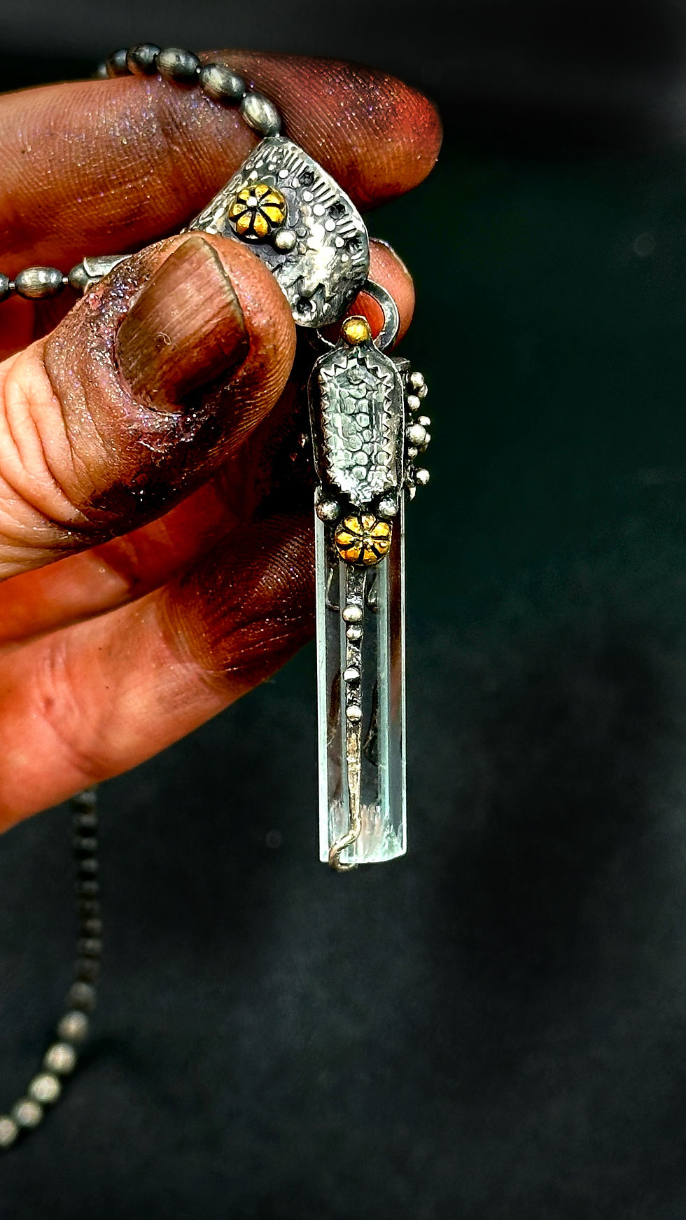 AQUAMARINE CRYSTAL NECKLACE No. 12