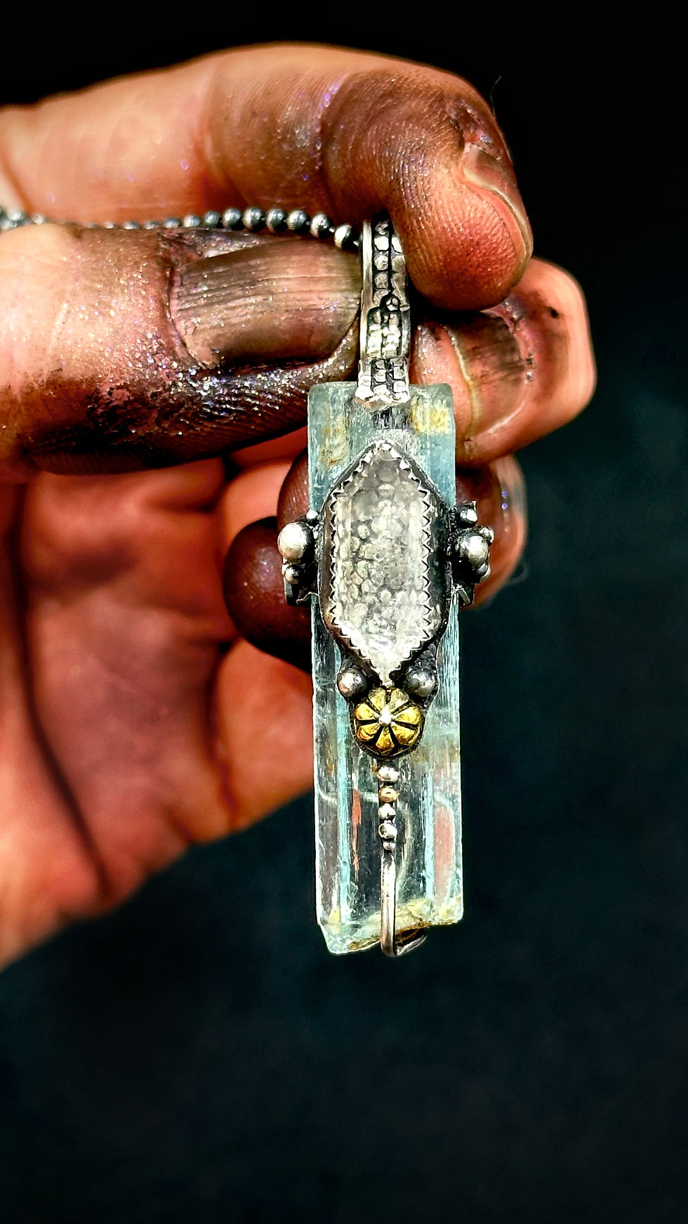 AQUAMARINE CRYSTAL NECKLACE No. 8