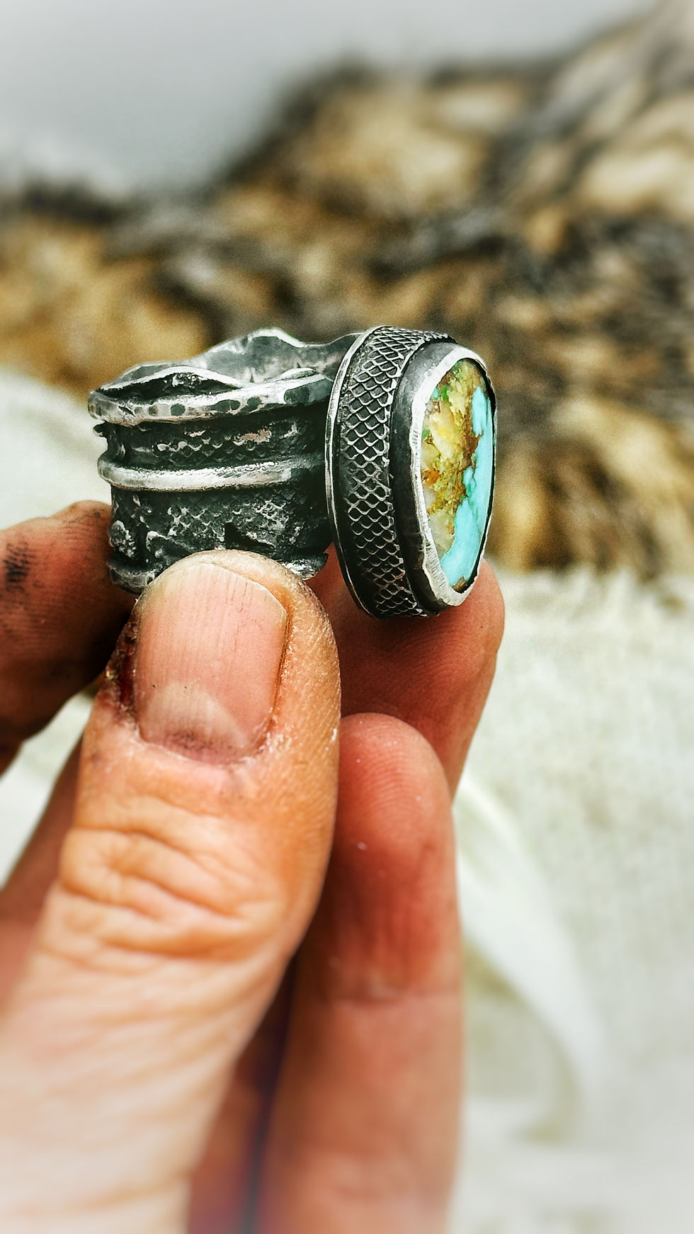 Thumbnail: TORCH SCULPTED UNISEX RING SIZE 9.75