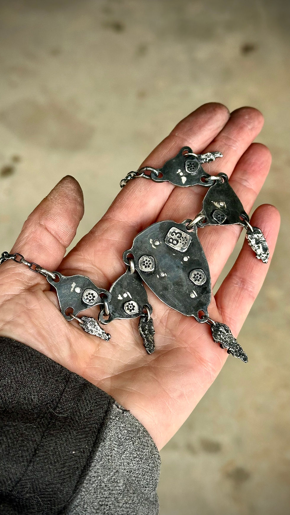 Thumbnail: Reserved Deb Relic Necklace | green royston