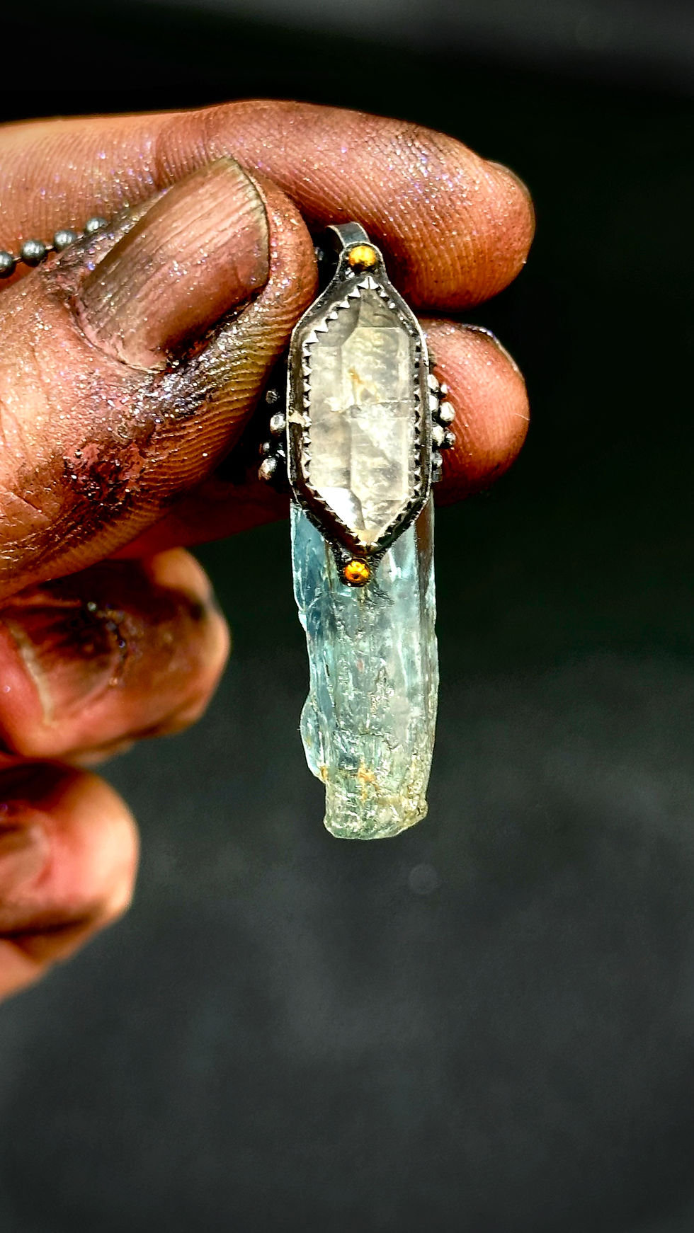 AQUAMARINE CRYSTAL NECKLACE No. 5