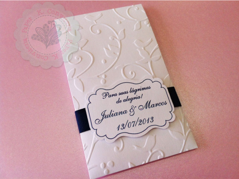 Lágrimas de alegria - fita gorgurão azul marinho