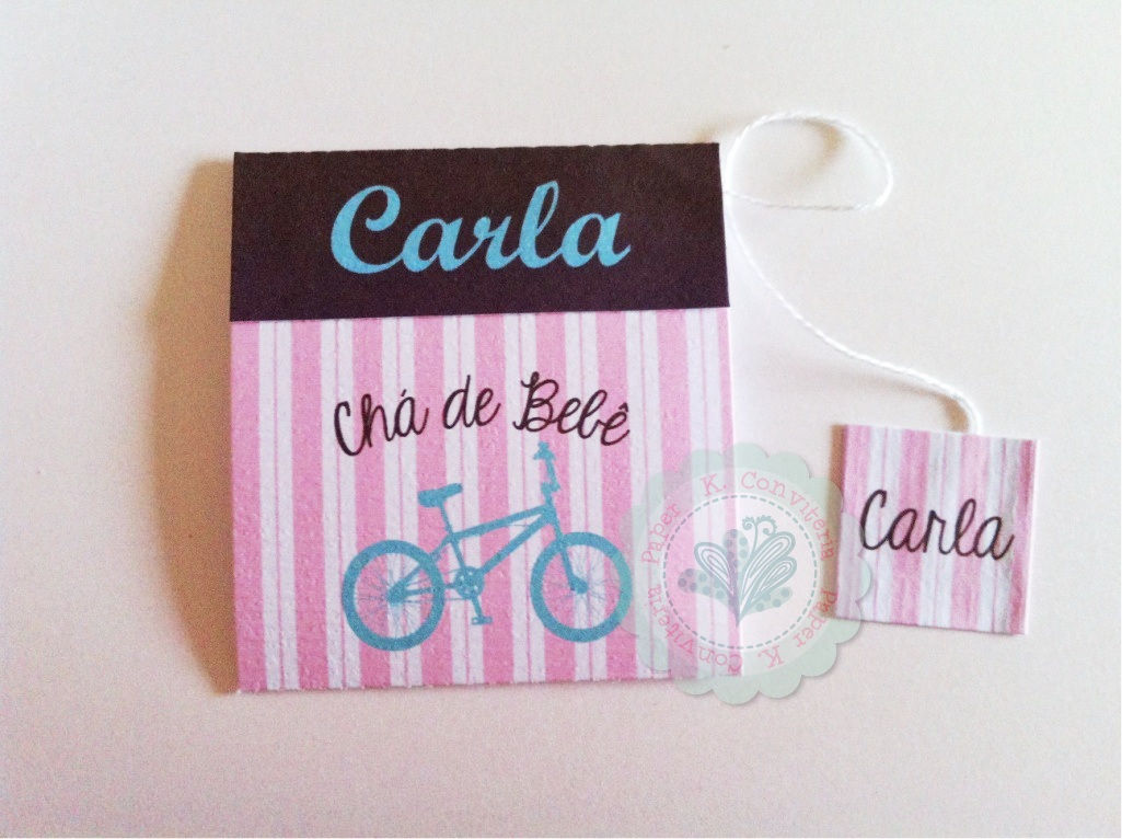 Convite Sachê de Chá- bicicleta Carla