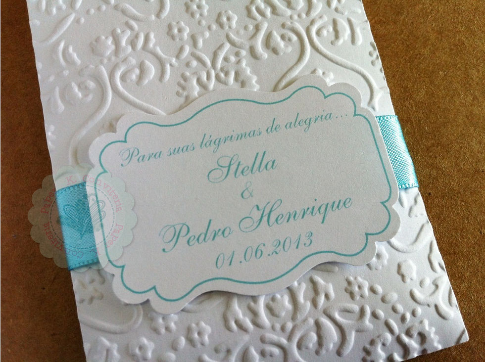 Lágrimas de alegria - fita cetim azul tiffany