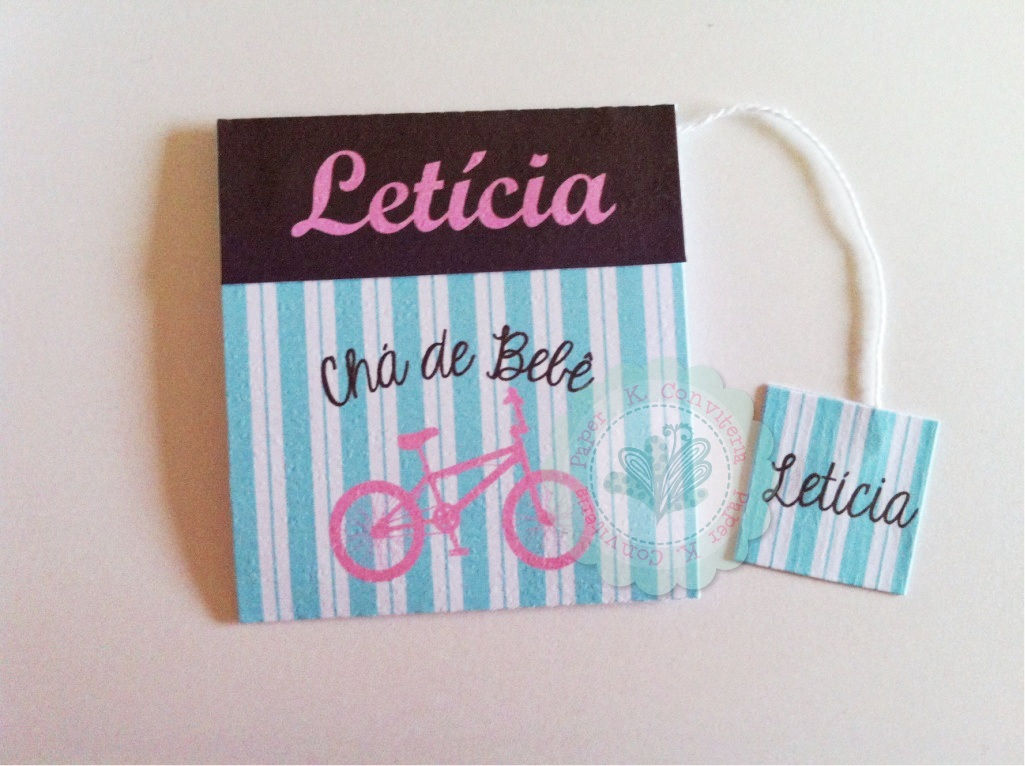Convite Sachê de Chá- Bicicleta Letícia