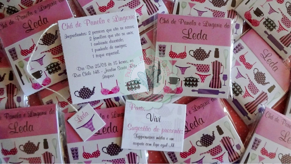 Thumbnail: Convite Sachê de Chá - chá de panela + lingerie