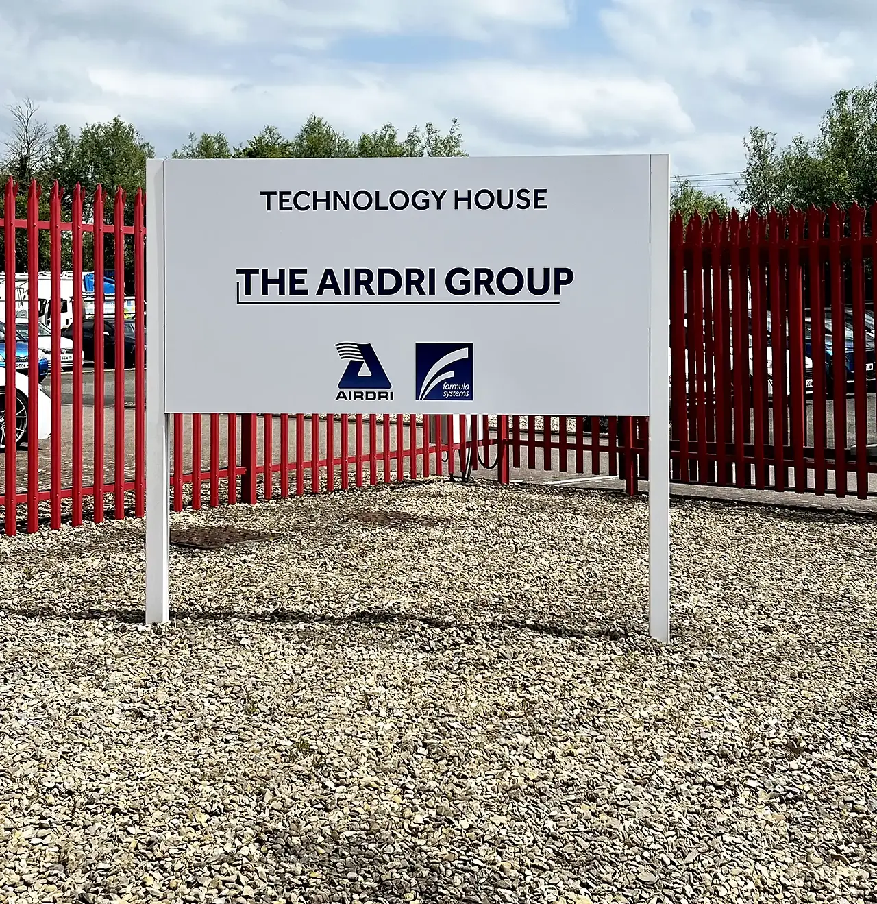 Aluminium composite sign on posts