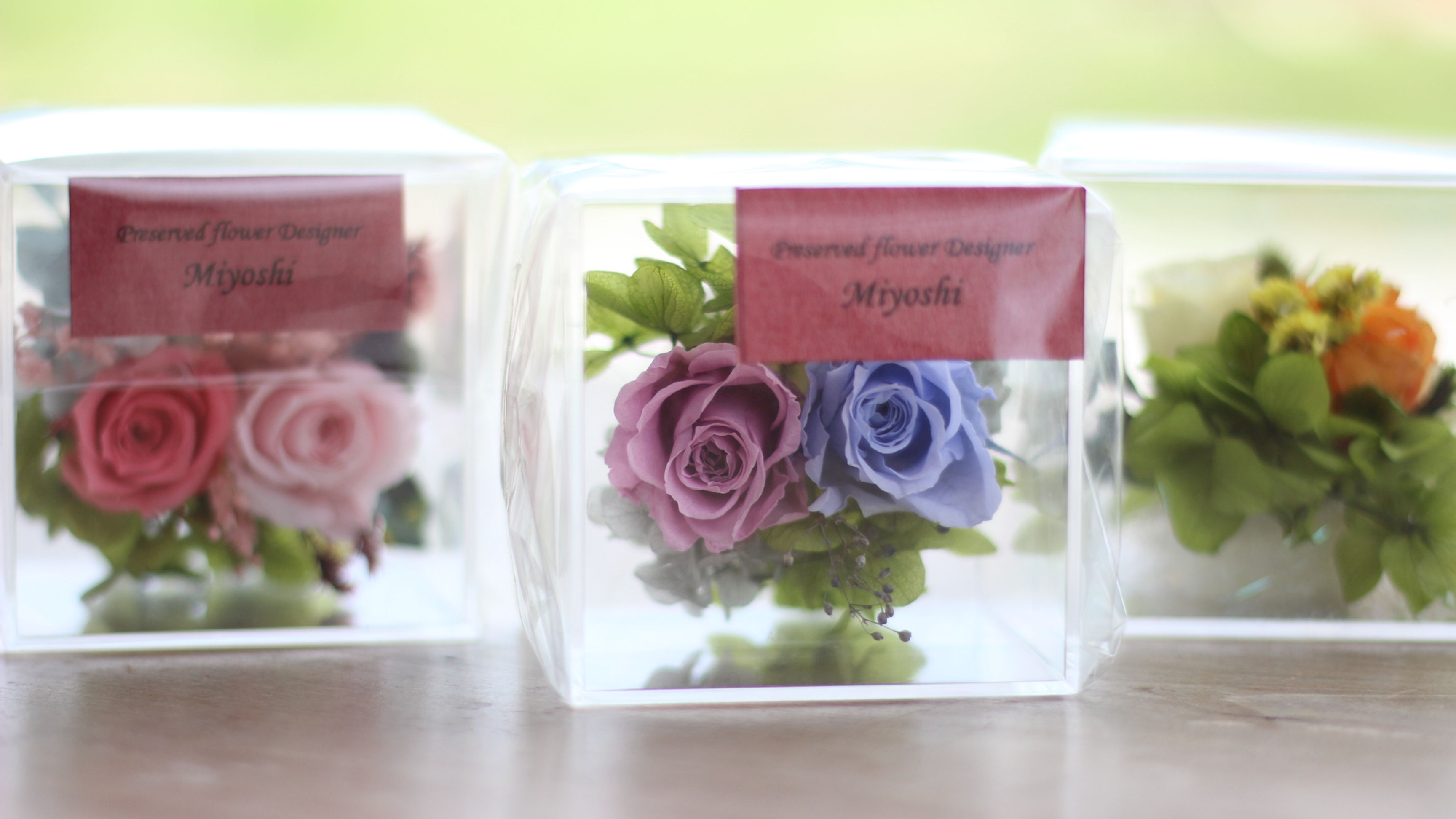 プリザーブドフラワーの飾り