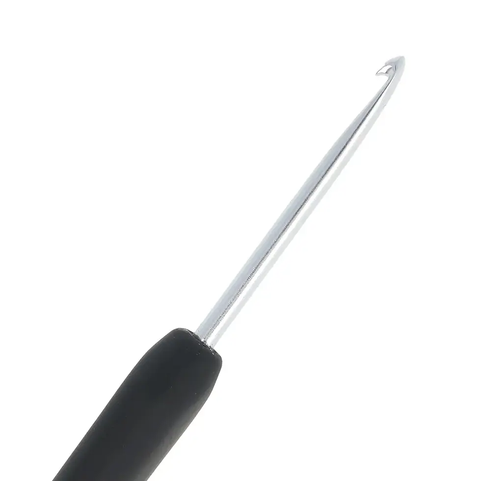Thumbnail: KnitPro Aluminum crochet hook Silver with black Soft Grip